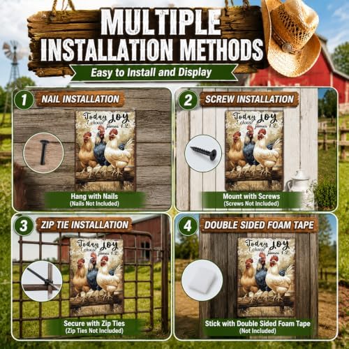 Chicken Metal Signs Rooster Kitchen Wall Decor 16x12 Inch - Image 4