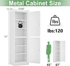 Ckzbx Metal Locker Tall Narrow Storage Cabinet, Gym Home Office, Entryway and - Image 3
