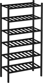 ROMGUAR CRAFT 6-Tier Bamboo Small Shoe Rack, Free Standing Wood Shoe Shelf - Image 7