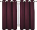 Burgundy Blackout Curtains 38 x 54 Inch Length/Set of 2 Curtain Panels/Thermal - Image 2