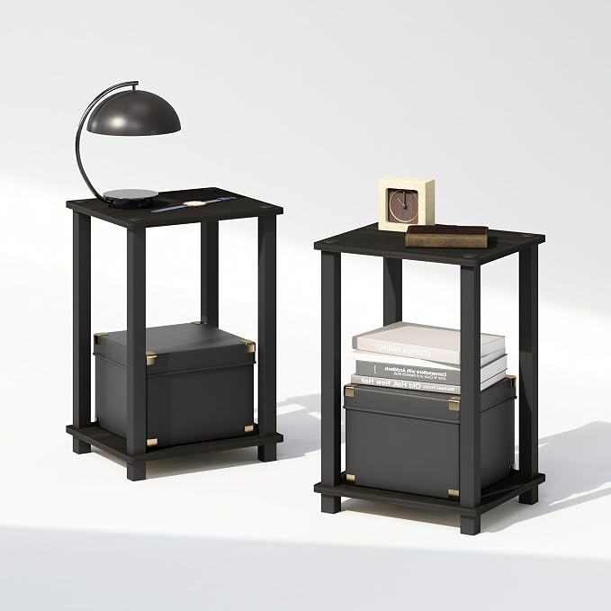 Furinno Simplistic Night Stand Set of 2, 2-Tier Small Nightstand by Furinno-FitsYourSpaceFitsYourBudget