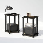 Furinno Simplistic Night Stand Set of 2, 2-Tier Small Nightstand by Furinno-FitsYourSpaceFitsYourBudget