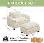 Oprisen 53" Modular Sectional Sofa, Comfy Cloud Couch Sectional Sofa - Image 2