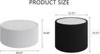 2-Piece Round Nesting Coffee Table Set, 29.52" Marble Coffee Table and End - Image 2