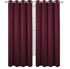 Blackout Curtains 52 x 120 Inch Long Burgundy Red Curtains Set of 2 Panels Room - Image 2