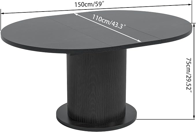43.3 inch 59 inch Adjustable Size Round Dining Table - Image 2
