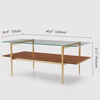 LumFurn Rectangle Coffee Table, Mid-Century Modern Design, L41 W21 x H17 - Image 2