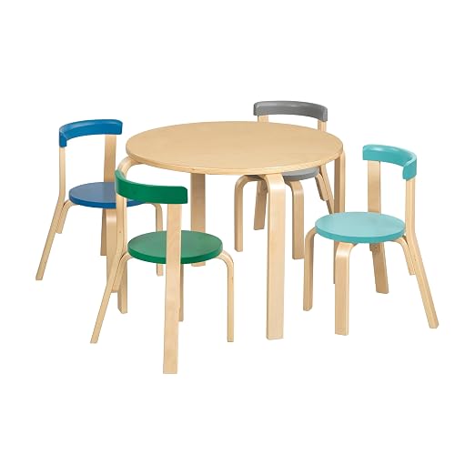 ECR4Kids Bentwood Table and Curved Back Chair Set, Kids Furniture, Contemporary by ECR4Kids