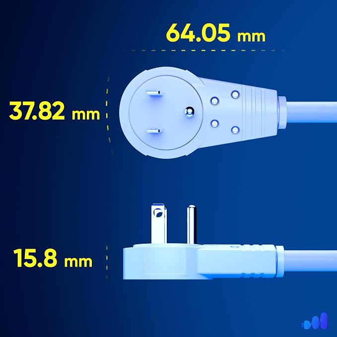 Maximm Cable 0.5 Feet 14Awg 360° Rotating Flat Plug Extension Cord/Wire - Image 4