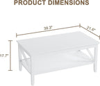 ChooChoo White Coffee Table Classic X Design - Image 2
