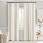 MIULEE Ivory Back Tab Blackout Curtains 52x90 Inch Long 2 Panels Set | Rod - Image 9