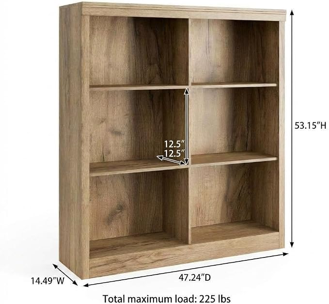 GarveeHome 6 Cube Storage Organizer, 53 Inch Tall Bookcase - Image 2