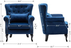 Mid-Century Accent Chair Modern Button Tufted Armchair Wingback Club Chair - Image 3