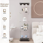 Glass Display Cabinet with LED Light and Lock, 4-Shelf Fast Installation Curio - Image 7