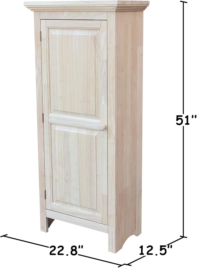 Single Jelly Cabinet, Solid Parawood Construction, 22.8"W x 12.5"D x 51"H - Image 2