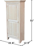 Single Jelly Cabinet, Solid Parawood Construction, 22.8"W x 12.5"D x 51"H - Image 2