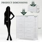8-Drawer Dresser for Bedroom, Anti-Tip Tall Storage Organizer Chest of Drawers - Image 3