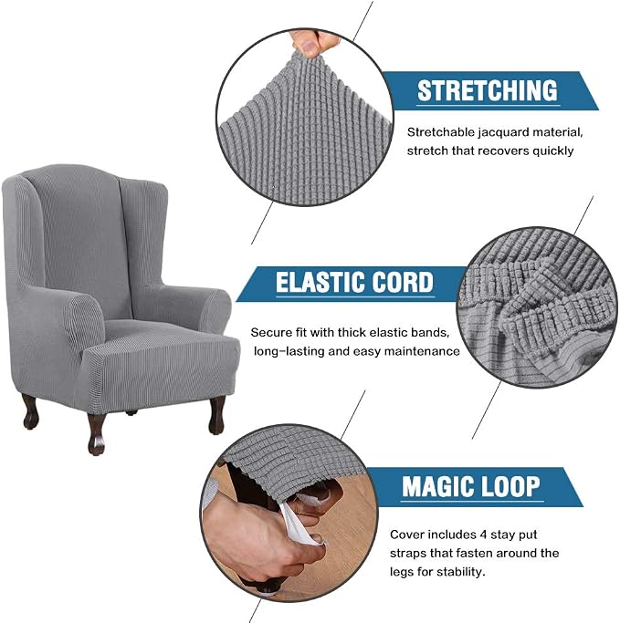 H.VERSAILTEX Wing Chair Slipcover Chair Covers - Image 3