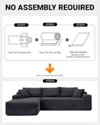 108 Inch Cloud Sectional Couch, Modern Modular Sectional Sofa - Image 4
