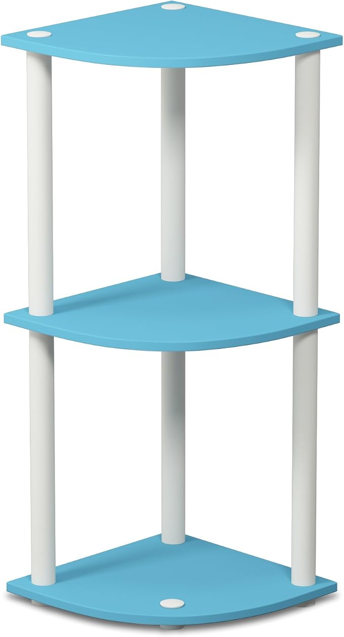 Furinno TURN-N-TUBE Corner Shelf, 3-Tier Corner Bookshelf, Display Storage - Image 7