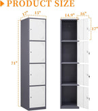 Metal Locker with 4 Doors, Lockable Locker Cabinet - Image 3