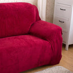 vctops 1-Piece Velvet Plush Stretch Loveseat Sofa Slipcover - Image 3