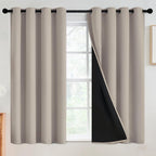 SimpleHome Natural 100% Blackout Curtains Room Darkening Living Room 54L | by SimpleHome