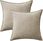 MIULEE Decorative Couch Throw Pillow Covers 20x20 Inch Light Taupe 2 Pack | - Image 8