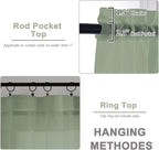 Extra Long Sage Green Sheer Curtains 144 inch 2 Panels Set, Translucent - Image 5