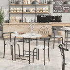 Shahoo 3-Piece Wooden Dining Table Set, Kitchen Breakfast Nook Sets - Image 3