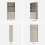 SICOTAS Book Shelf with Doors 71" Tall 6 Tier Bookshelf with Adjustable Shelves - Image 9