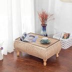 Japanese-Style Rattan Floor Table - Image 2