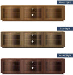 POVISON Mid Century Modern Wood Slatted TV Stand - Image 5