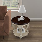 Round End Table for Living Room, Solid Wood Sofa Side Table - Image 6