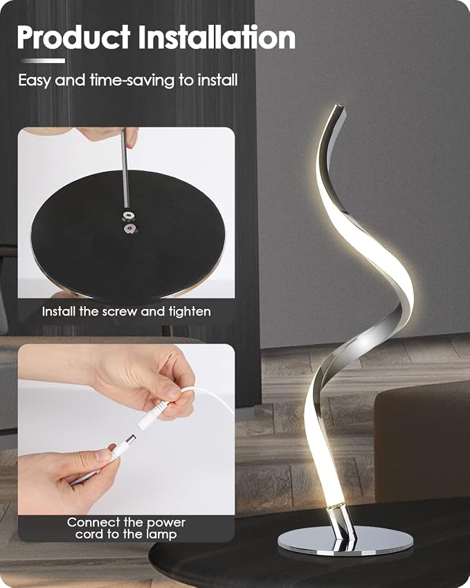 Yarra-Decor Modern Spiral Bedside Lamp - Image 7