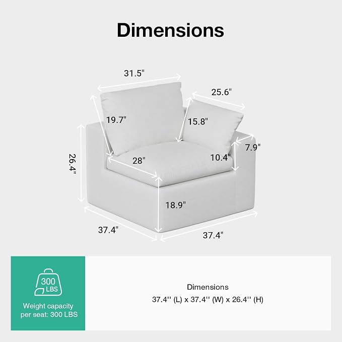 Novilla Modular Cloud Couch, Modern Sectional Sofa - Image 2