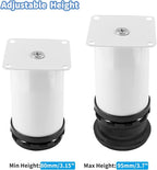Set of 4 Stainless Steel Furniture Legs 3 Inch, Adjustable Round Cabinet Legs - Image 3