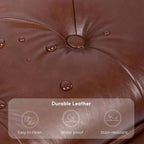 43.31'' Storage Ottoman Bench, Leather Upholstered Tufted Bedroom Bench - Image 4