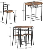 VINGLI 3 Piece Dining Set, Small Kitchen Table Set - Image 8