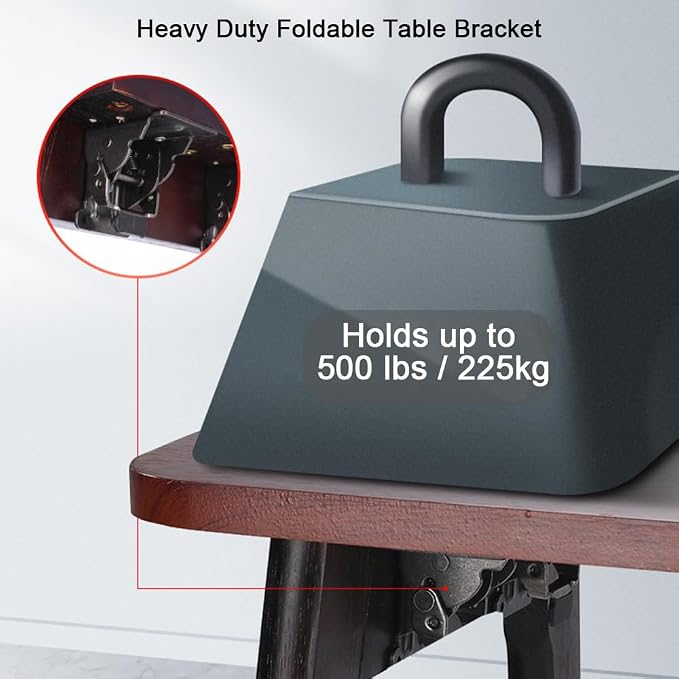 4 Pack Folding Brackets for Table Bed Leg Feet, Self-Lock Hinge Hardware - Image 4