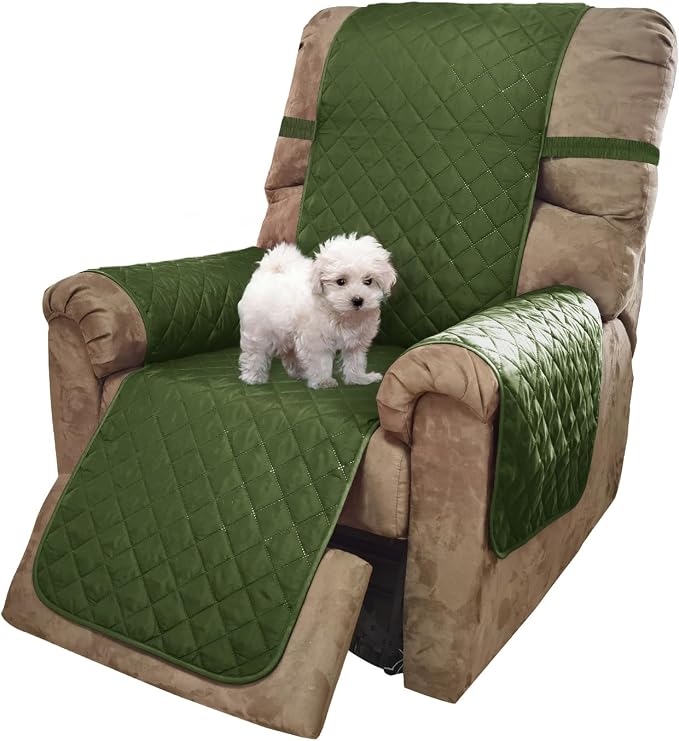 U-NICE HOME Reversible Recliner Chair Covers, Huntergreen/Sage | 28''Recliner by U-NICEHOME