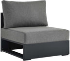 Modway Tahoe Aluminum Armless Patio Gray Charcoal Modular Weather-Resistant by Modway
