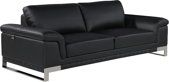 Blackjack Furniture Weston Collection Genuine Italian Leather Living Room Sofa - Image 3