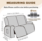 Gennia Recliner Loveseat Cover 4 Pieces, Waterproof Stretch Recliner Sofa - Image 4