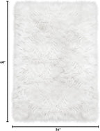 Latepis White Faux Fur Rug 3x5, Faux Sheepskin Rugs - Image 3