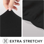 PureFit Stretch Couch Covers for Sofa 4 Seater Slipcovers Black | 1-Piece Sofa - Image 4
