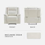 Lexicon Manual Recliner Chair, Polished Microfiber Reclining Sofa Chair - Image 6