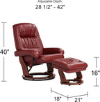 Benchmaster Kyle Ruby Red Swivel Faux Leather - Image 3