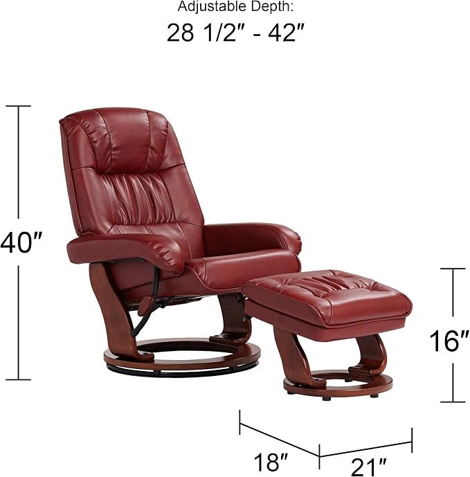 Benchmaster Kyle Ruby Red Swivel Faux Leather - Image 3