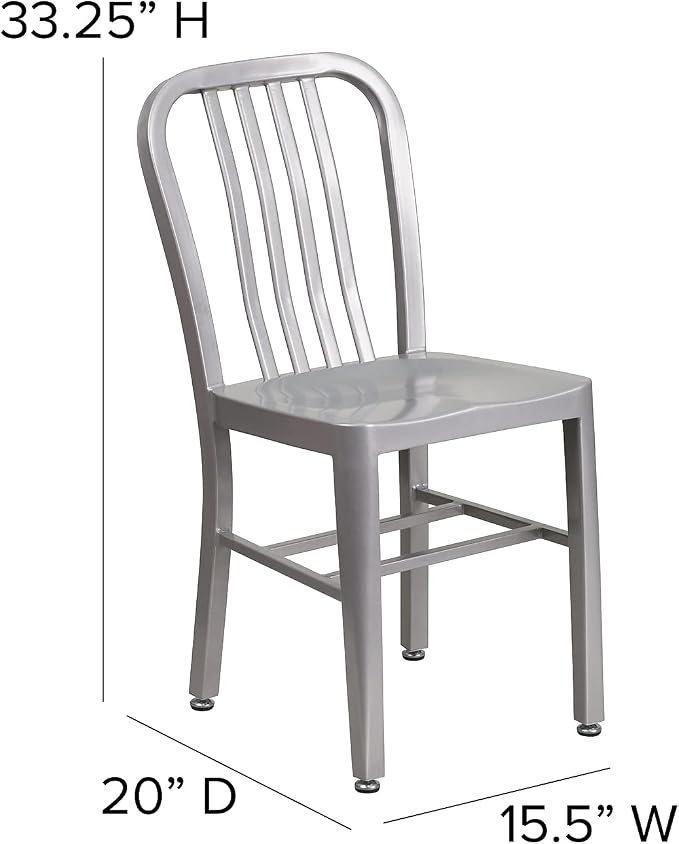 Flash Furniture Gael Indoor/Outdoor Modern Metal Dining Chairs, - Image 3
